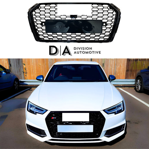 Gloss black honeycomb mesh - black,